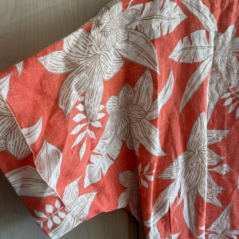 Amuse Society Mala Wrap S/S Woven Dress Coral‎ Tropical Resort Top NWT XS - Picture 10 of 10